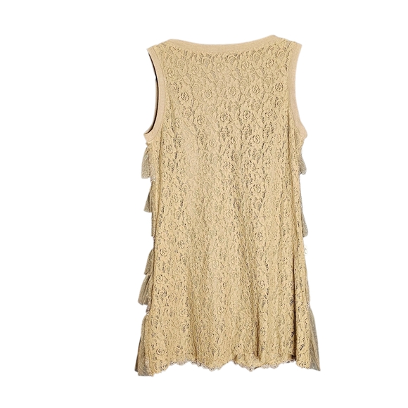 Mismash Y2K Lace Tiered Sleeveless Fairy Neutral Romantic Goth Mini Dress L - Picture 9 of 11